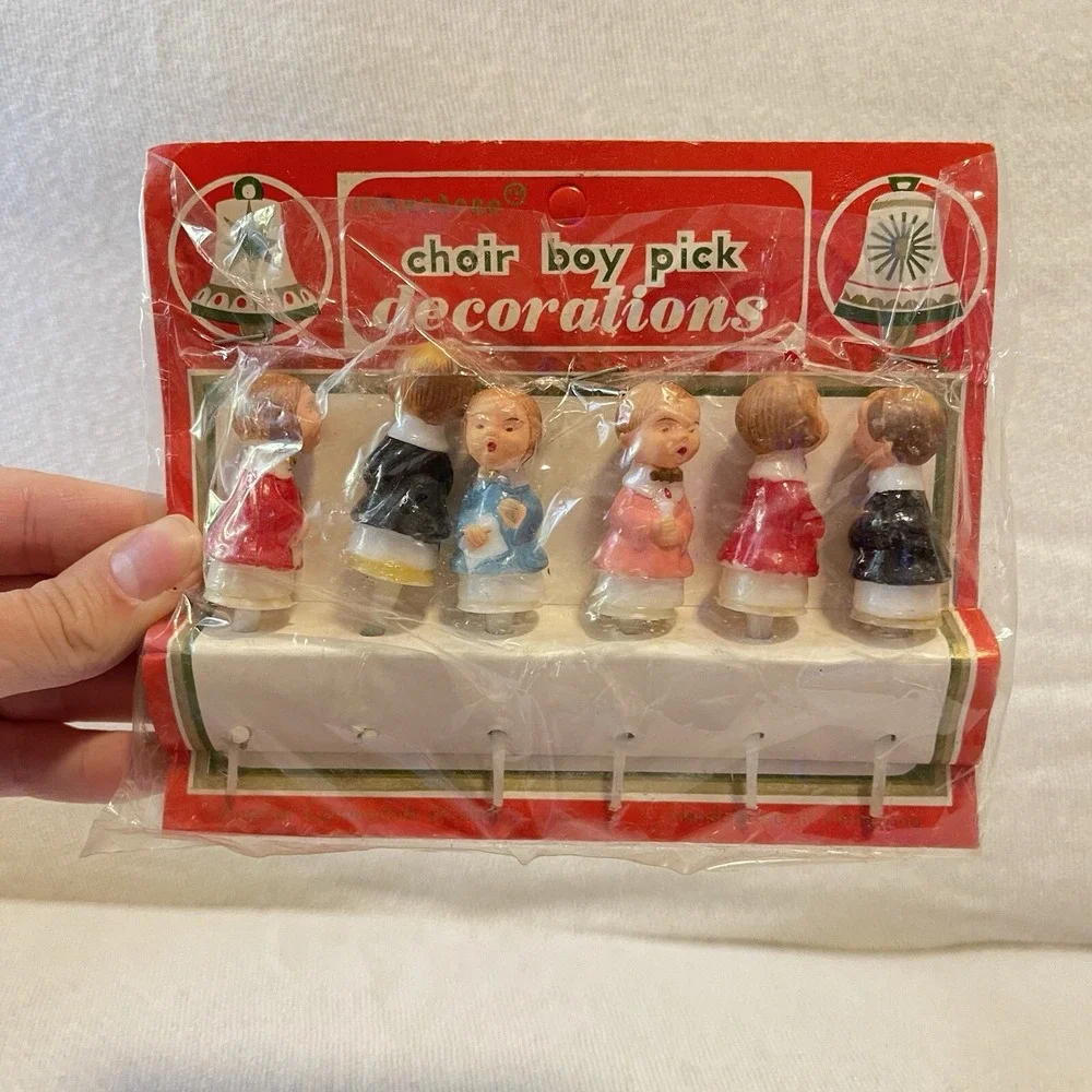 Vtg Commodore‎ Japan Choir Boy Singers Girls Picks Christmas Plastic NOS